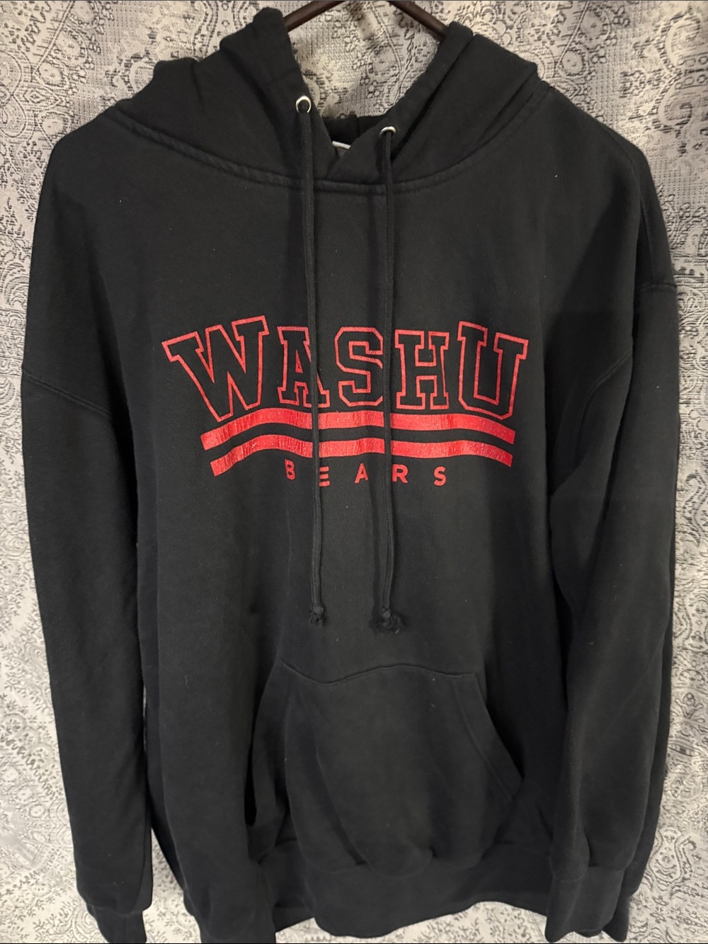 Wash U (St. Louis) Bears Black Pullover Hoodie - XL